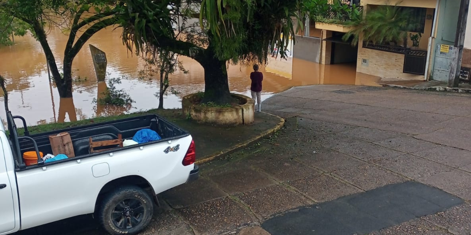 Enchente em Registro, no interior de São Paulo